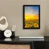 Bloemen - Zonnebloem - Zonsondergang - Nacht - Oranje fotolijst zwart zonder passe partout klein -sfeer1