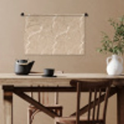 Beige - Marmer - Organisch - Wit Wandkleed katoen klein 269 -sfeer6