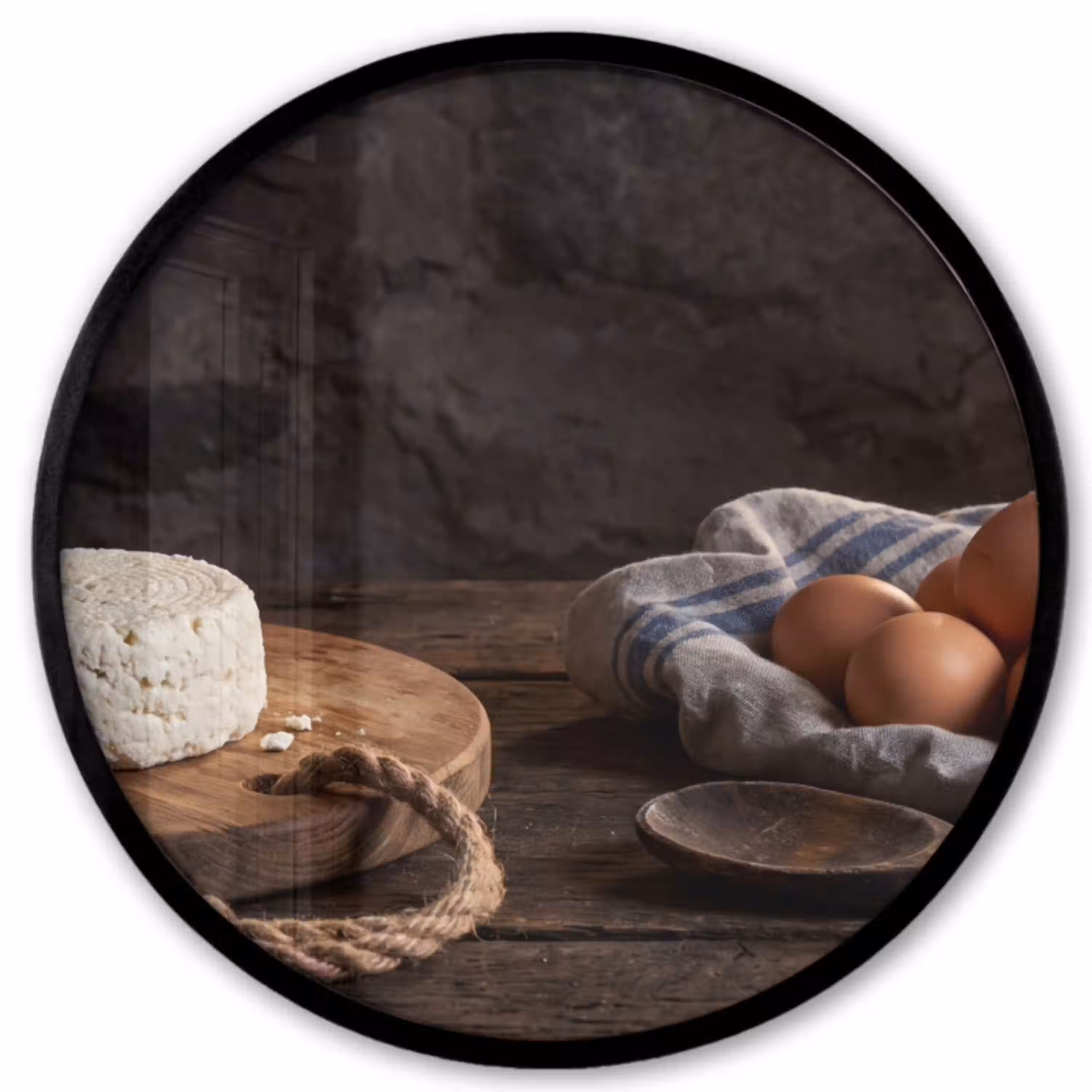 Meel - Eieren - Eten Fotolijst rond zonder passe partout klein -3d