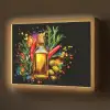 Olijfolie - Graffiti - Peper - Olijven - Modern Light Box met batterij (Wandlamp) middel -z3d_website