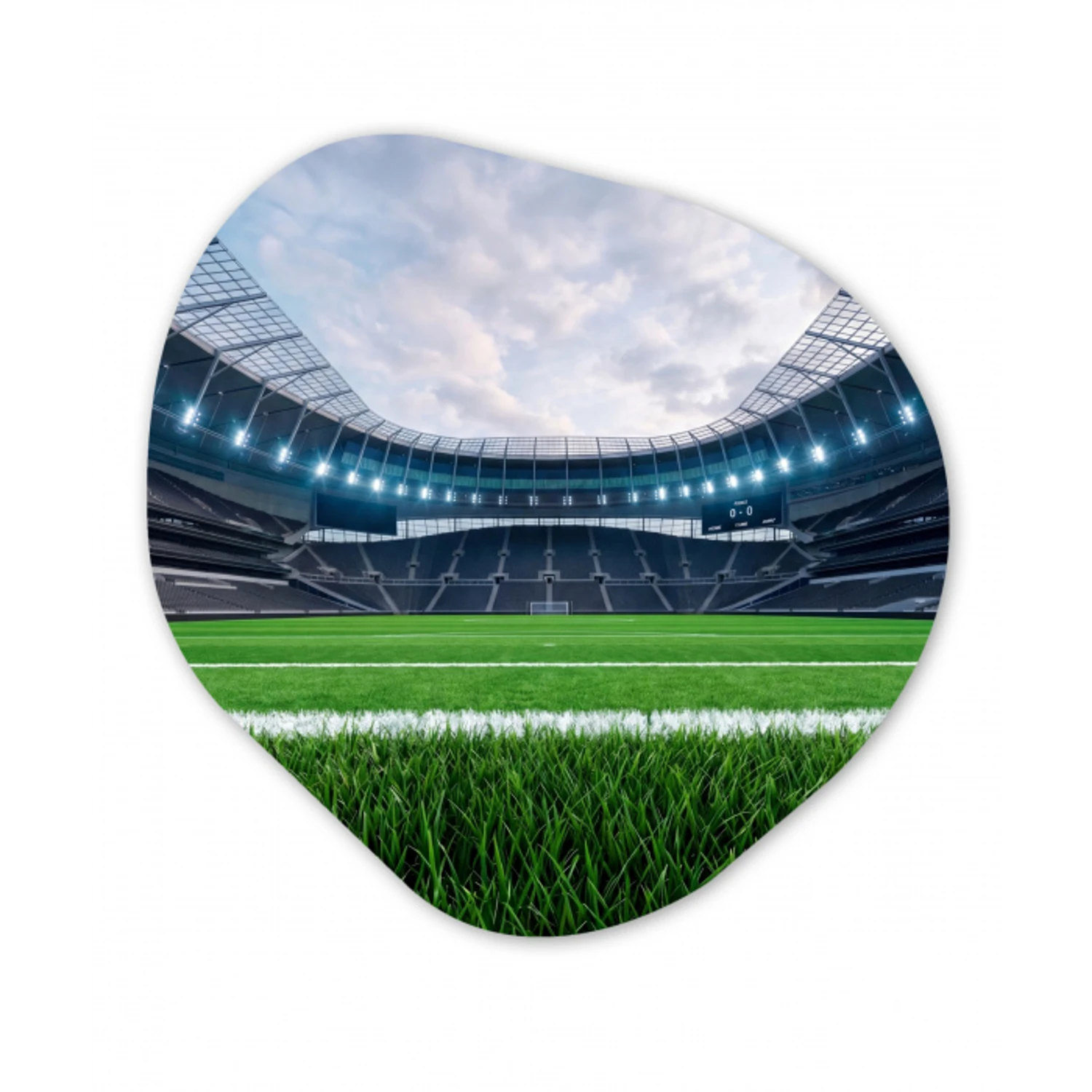 Voetbal - Stadion - Sport - Groen Wandcirkel Organisch Forex 3mm klein -3d