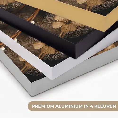 Droogbloemen - Bruin - Natuur Textielframe zwart klein -USP_kleurenNL