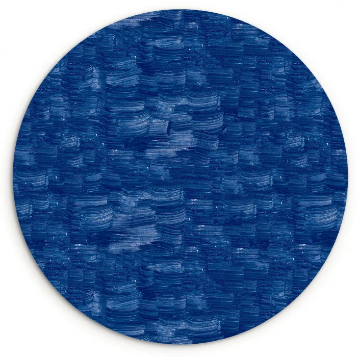 Verf - Strepen - Blauw Wandcirkel kunststof plaat 5mm dik klein 188 -3d