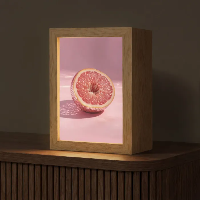 Grapefruit - Roze - Disco - Shiny Light Box met kabel (Tafellamp) klein -z3d_website