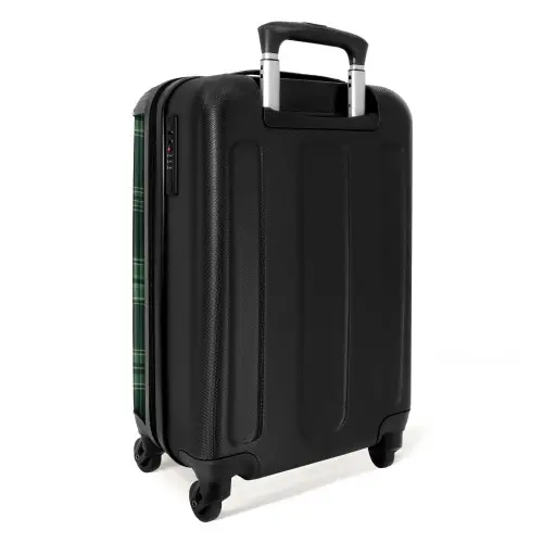 Klassiek geruit patroon in groene tinten NBS - Handbagage koffer - Unisex middel -achterkant