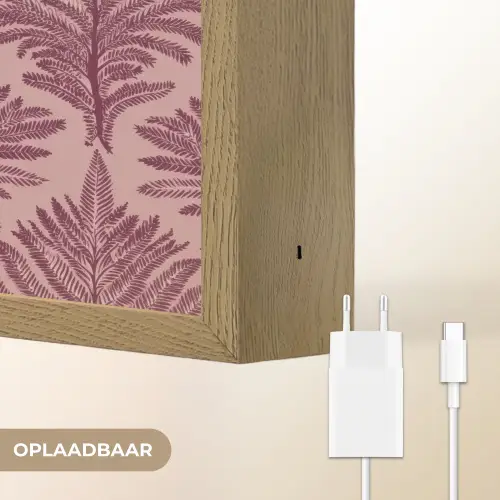 Varen - Patroon - Paars Light Box met batterij (Wandlamp) middel 907 -USP_websiteoplaadbaarNL