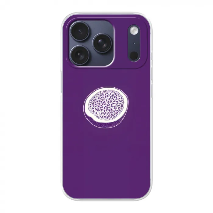 Passievrucht - Zaadjes - Paars - Minimalistisch Telefoonhoesje iPhone 17 Pro klein -3d