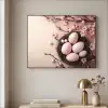 Roze - Bloesems - Eieren Textielframe zwart klein -sfeer2