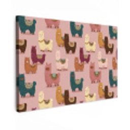 Alpaca's - Patroon - Kleurrijk canvas 2cm klein 34 -z3d