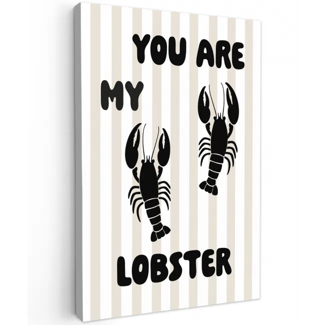 Lobster - Beige - Minimalistisch canvas 2cm klein -z3d