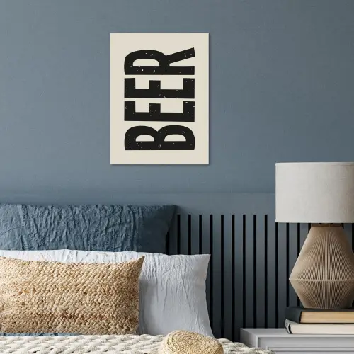 Beer - Vintage - Zwart - Beige poster papier klein -sfeer2