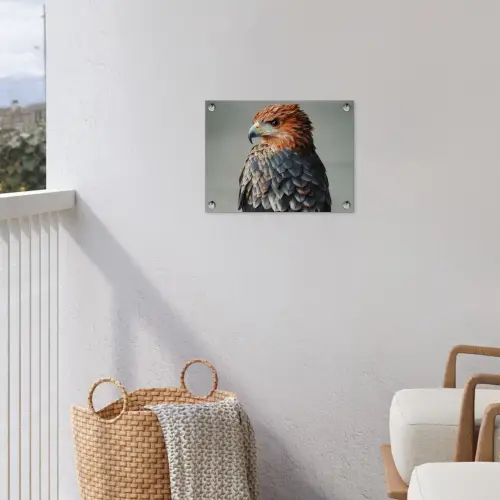 Vogel - Realistisch - Veren - Bruin tuinposter los doek klein -sfeer8
