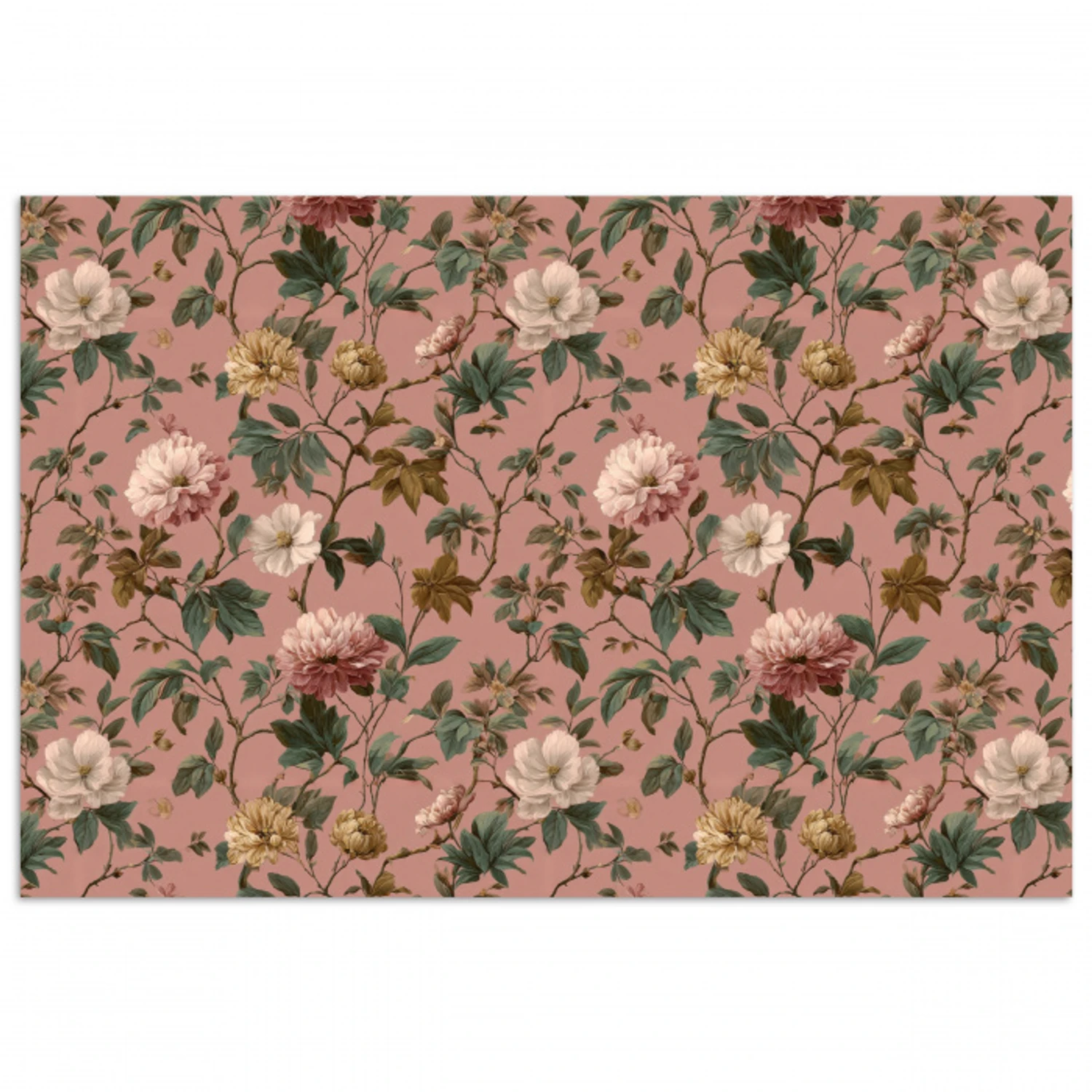 Bloemen - Klassiek - Roze poster papier klein 62 -3d
