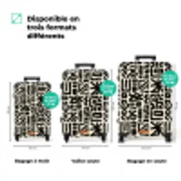 Geometrisch - Figuren - Zwart NBS - Handbagage koffer - Volwassenen Unisex middel zzzzzzVergelijking_3FR