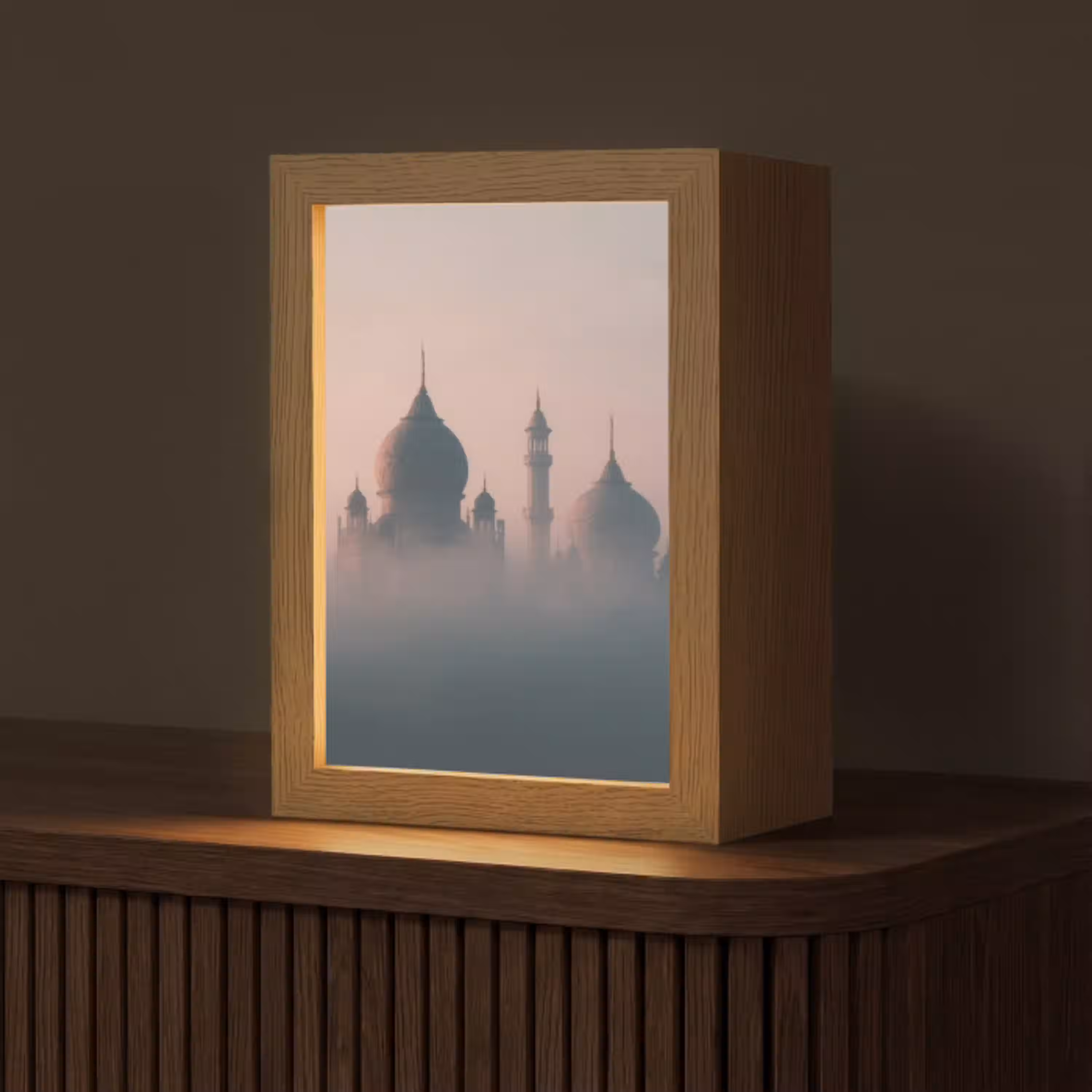 Moskee - Minaretten - mist - Islamitisch Light Box met kabel (Tafellamp) klein -z3d_website