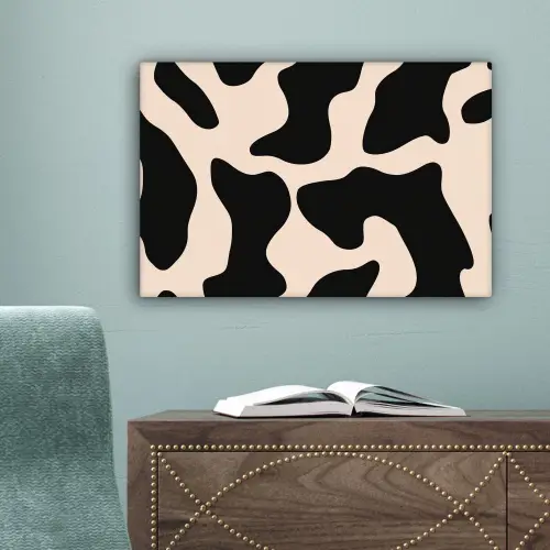 Vlekkenpatroon - Koe - Beige canvas 2cm klein -sfeer4