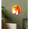 Kippen - Oranje - Vlakken Wandcirkel plexiglas klein -sfeer3