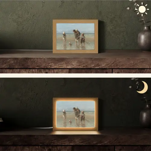 Oude meesters - Kunst - Kinderen der zee - Jozef Israëls Light Box met kabel (Tafellamp) klein -sfeer3