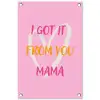 Mama - Quote - Hart - Roze tuinposter los doek klein -3d