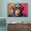 Graffiti - Chimpansee - Aap - Bril - Kleurrijk canvas 2cm klein -sfeer4