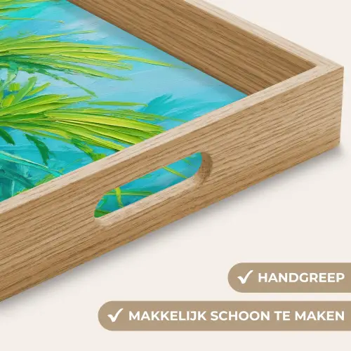 Bladeren - Groen - Schilderij - Abstract Dienblad Rechthoek middel -USP_HandgreepNL