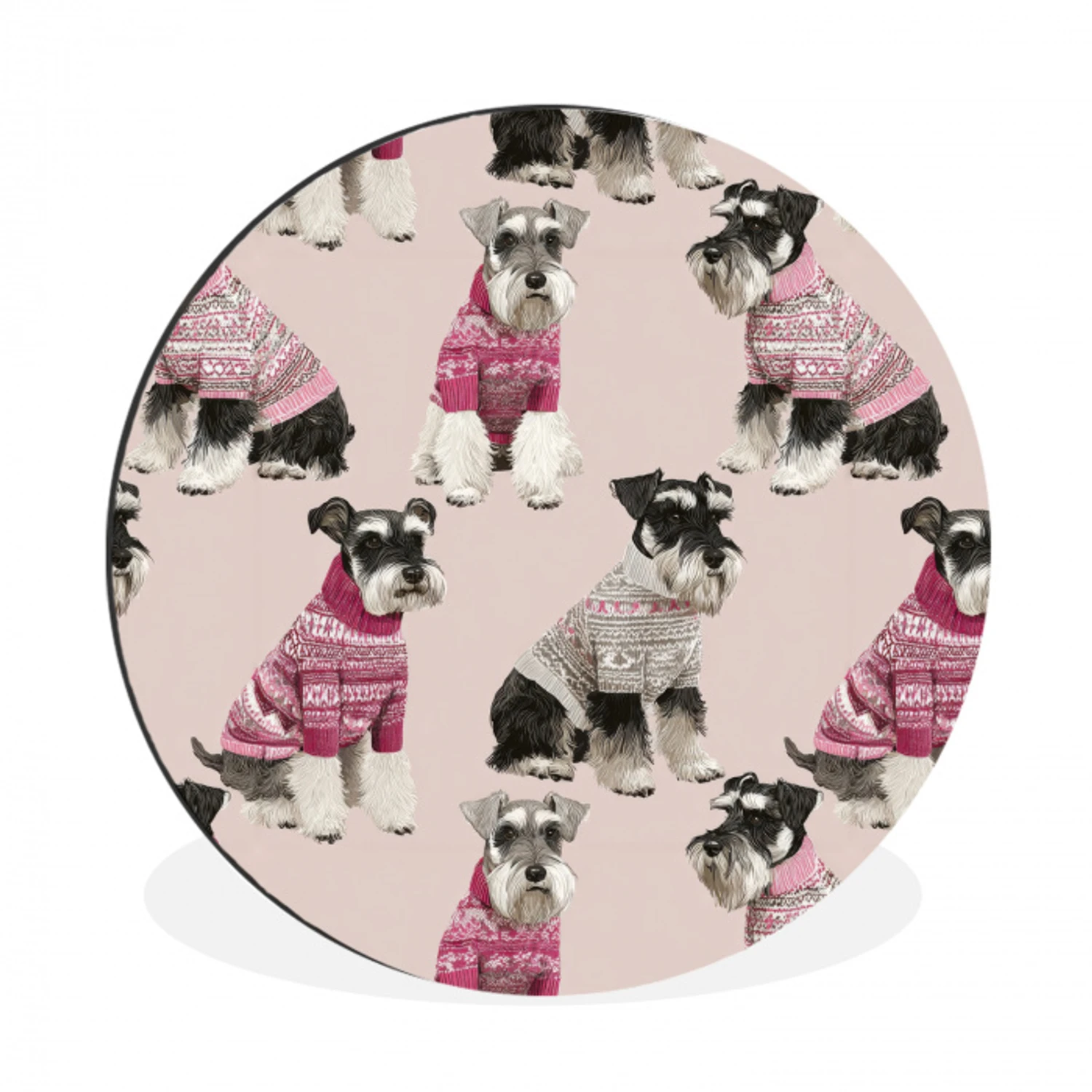Honden - Truien - Rood Wandcirkel aluminium klein 190 -3d