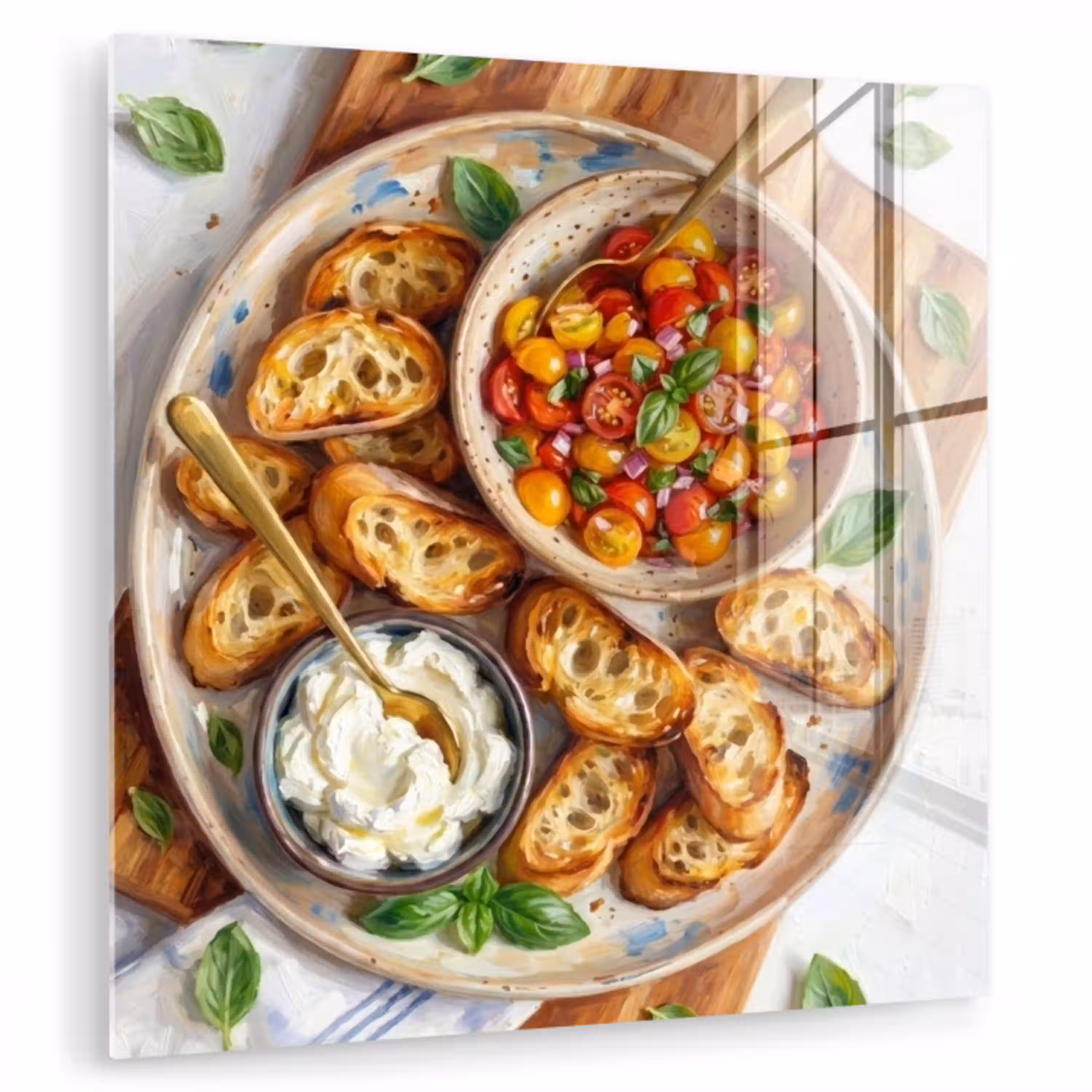 Eten - Tomaat - Brood - Kleurrijk - Keuken plexiglas 5mm klein -zzzproduct_nieuw