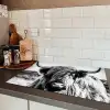 Koe - Schotse hooglander - Zwart - Wit - Dier - Natuur - Wild Inductie beschermer vinyl 3mm klein -sfeer3