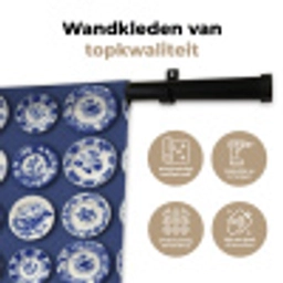 Borden - Floraal - Blauw Wandkleed katoen klein 269 -sfeer2