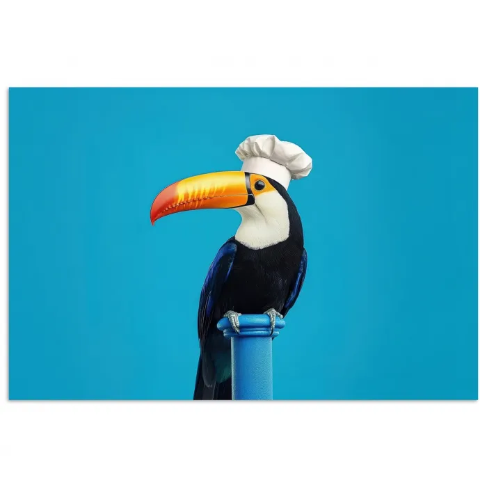 Tucan - Sokkel - Vogel - Koksmuts poster papier klein -3d