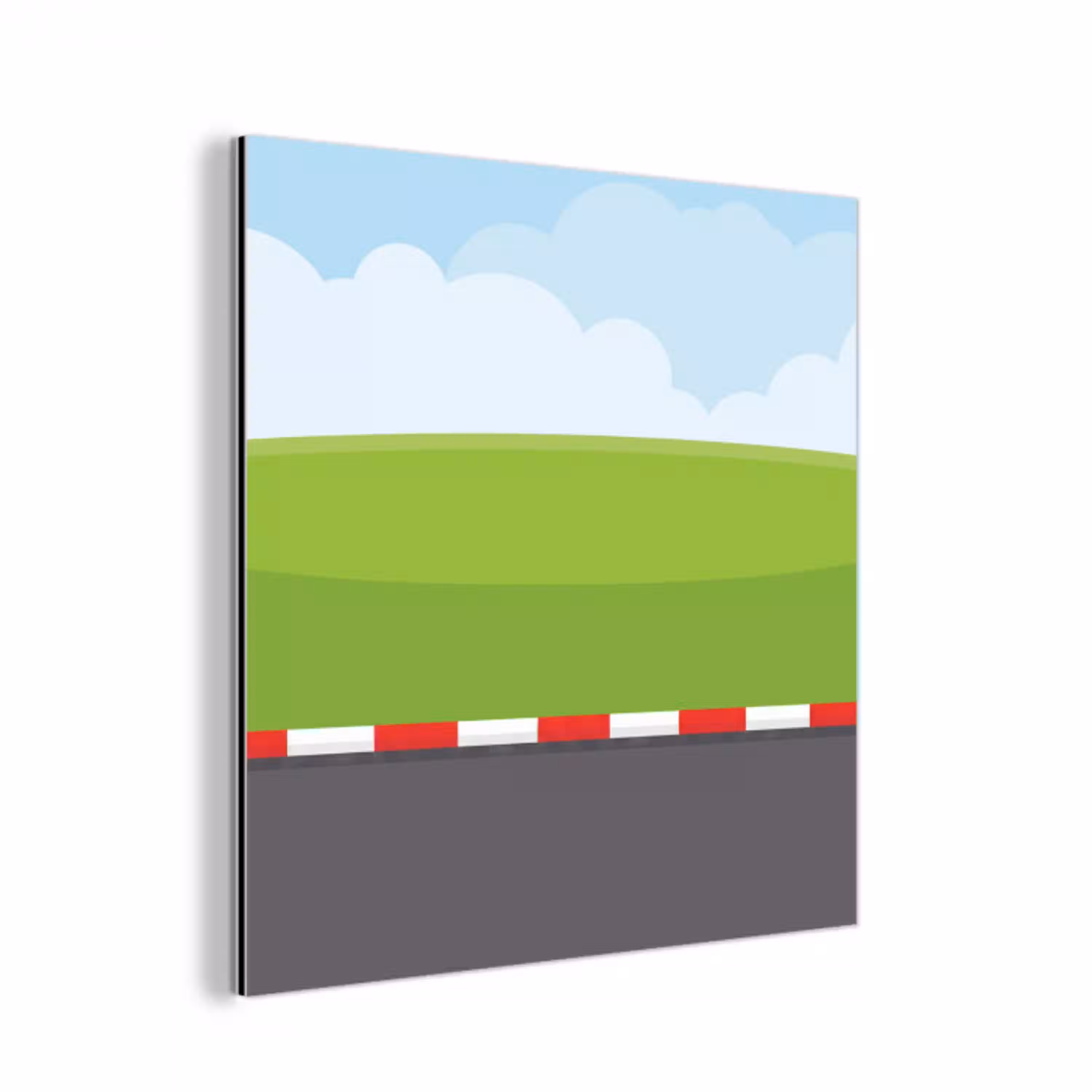 Racebaan - Illustratie - Sport - Kleurrijk aluminium wit klein -3d