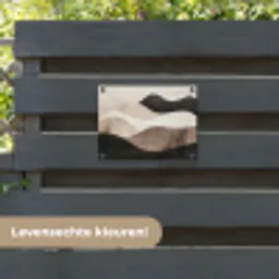 Abstract - Landschap - Golven - Crèmekleur tuinposter los doek klein -sfeer3