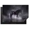 Paard - Magisch - Zwart Inductie beschermer vinyl 3mm klein -3d
