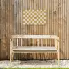 Patroon - Geblokt - Olijfgroen - Amore Tuinposter op houten frame 2 cm dik klein -sfeer4