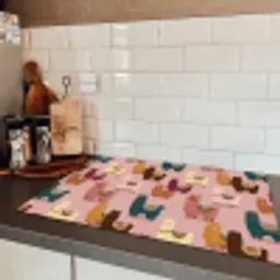 Alpaca's - Patroon - Kleurrijk Inductie beschermer vinyl 3mm klein 276 -sfeer3