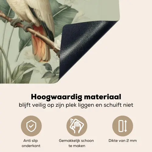 Gele kuifkaketoe - paradijsvogelbloemen - Groen Inductie beschemer met haakjes middel -ky-onderkant-nl