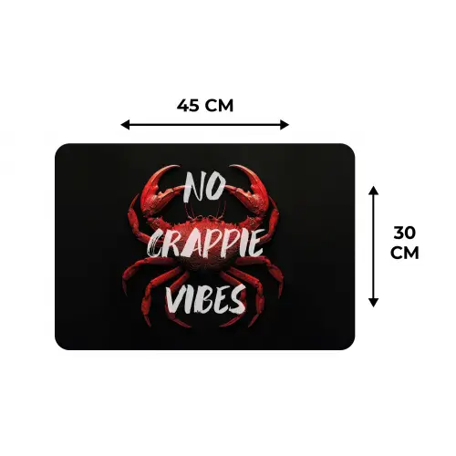 Krab - Rood - Tekst - Zwart Placemat vinyl groot -specs