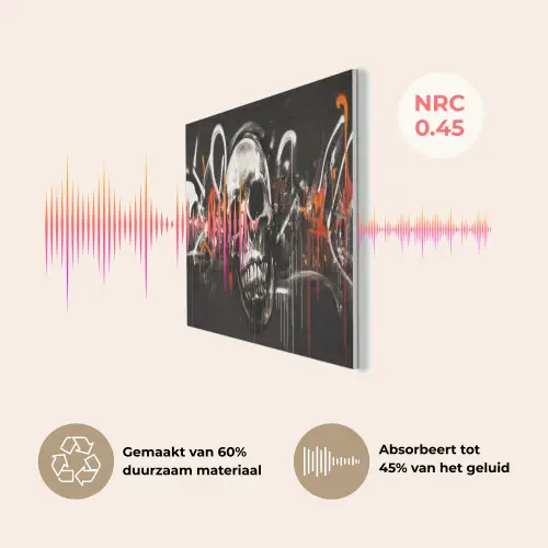 Schedels - Kunst - Donker - Rood PET vilt middel -USP_NL