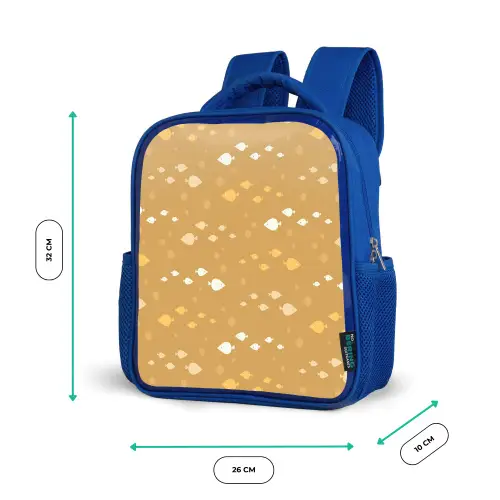 Zee - Dieren - Geel - Vissen Kinderrugzak - Blauw middel 862 -productfoto_formaten