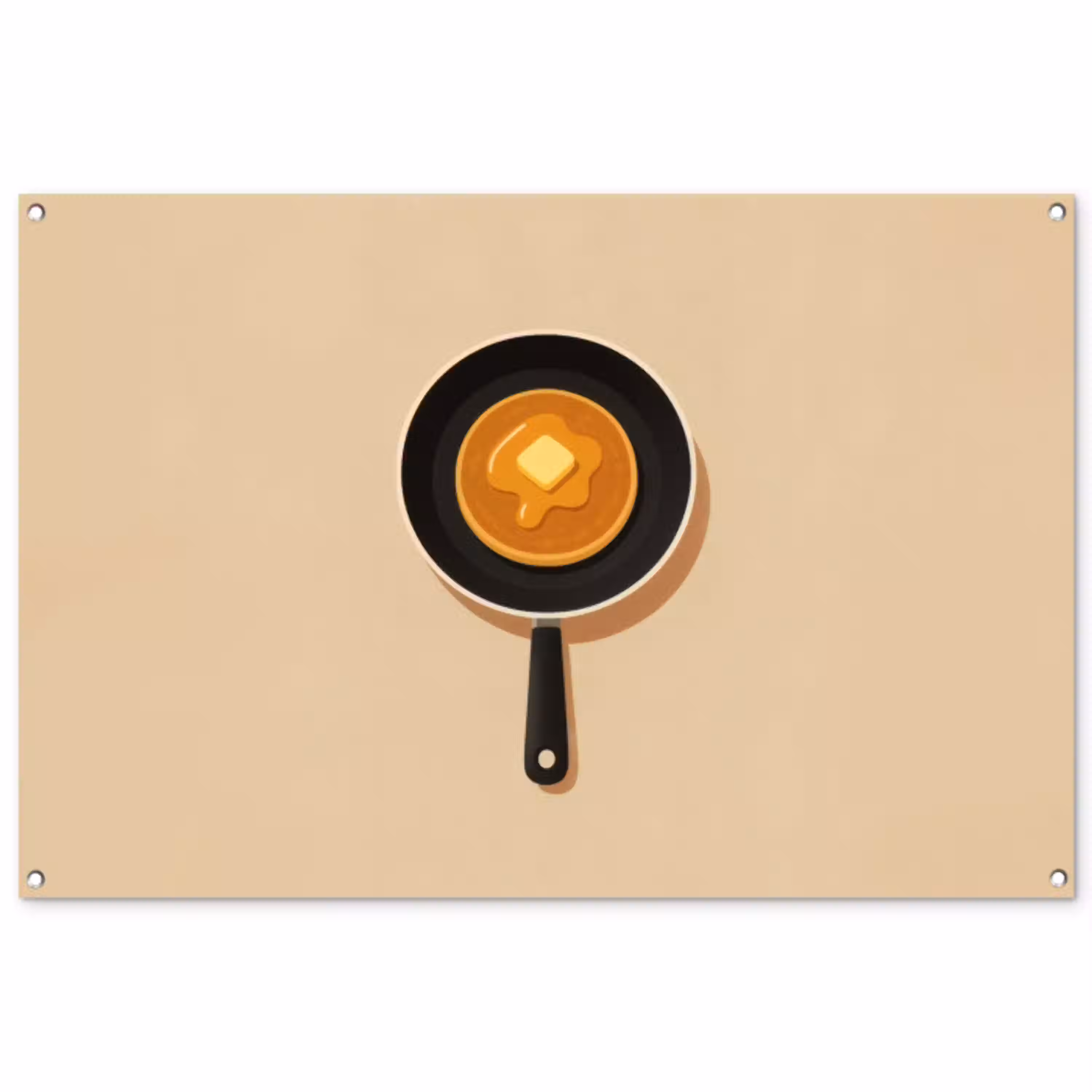 Pannenkoek - Koekenpan - Boter - Minimalistisch tuinposter los doek groot -3d