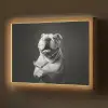Buldog - Hond - Glas Light Box met batterij (Wandlamp) middel -z3d_website