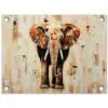 Olifant - Slurf - Mozaïek - Abstract tuinposter los doek klein -3d