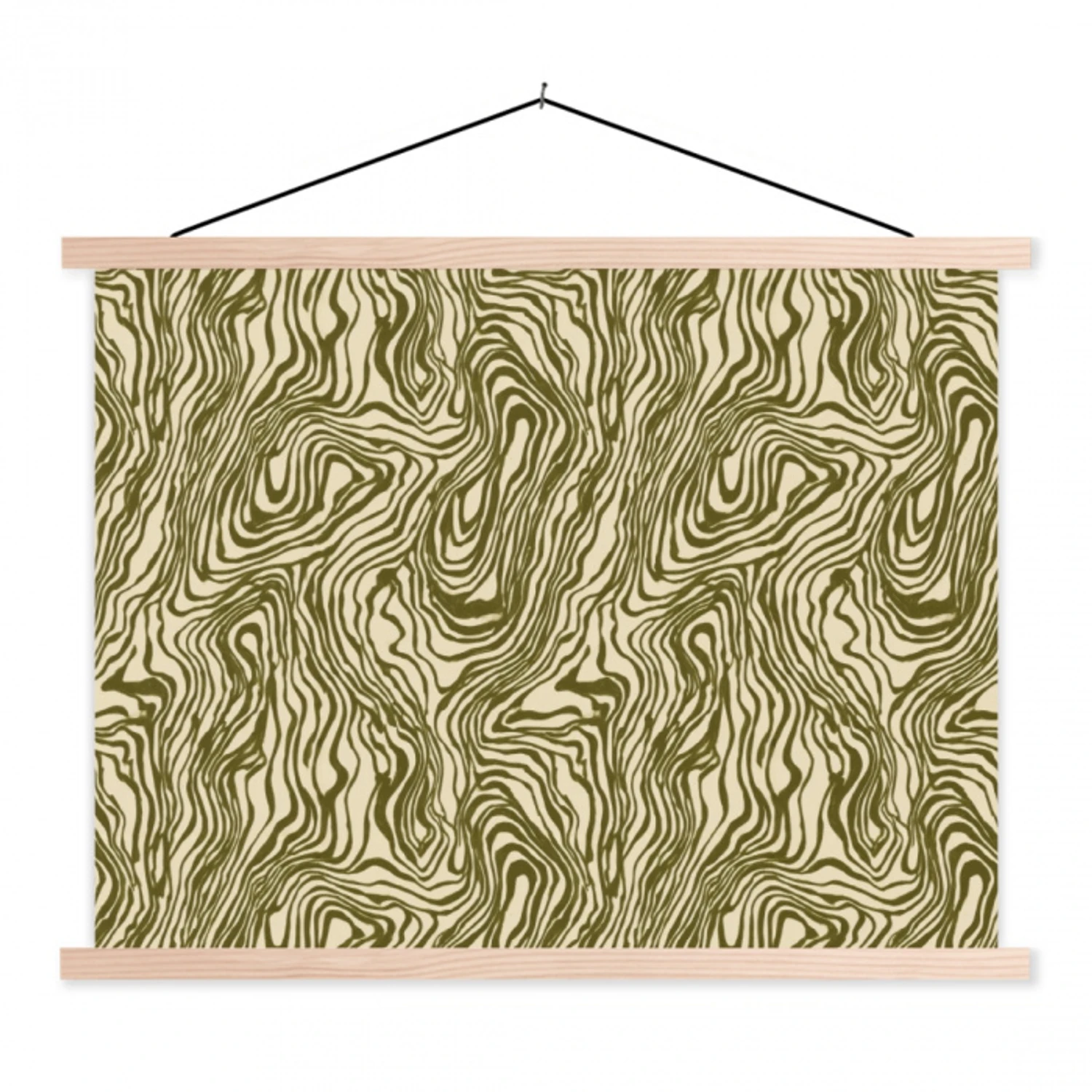 Abstract - Marmer - Groen textielposter latten blank klein 122 -3d