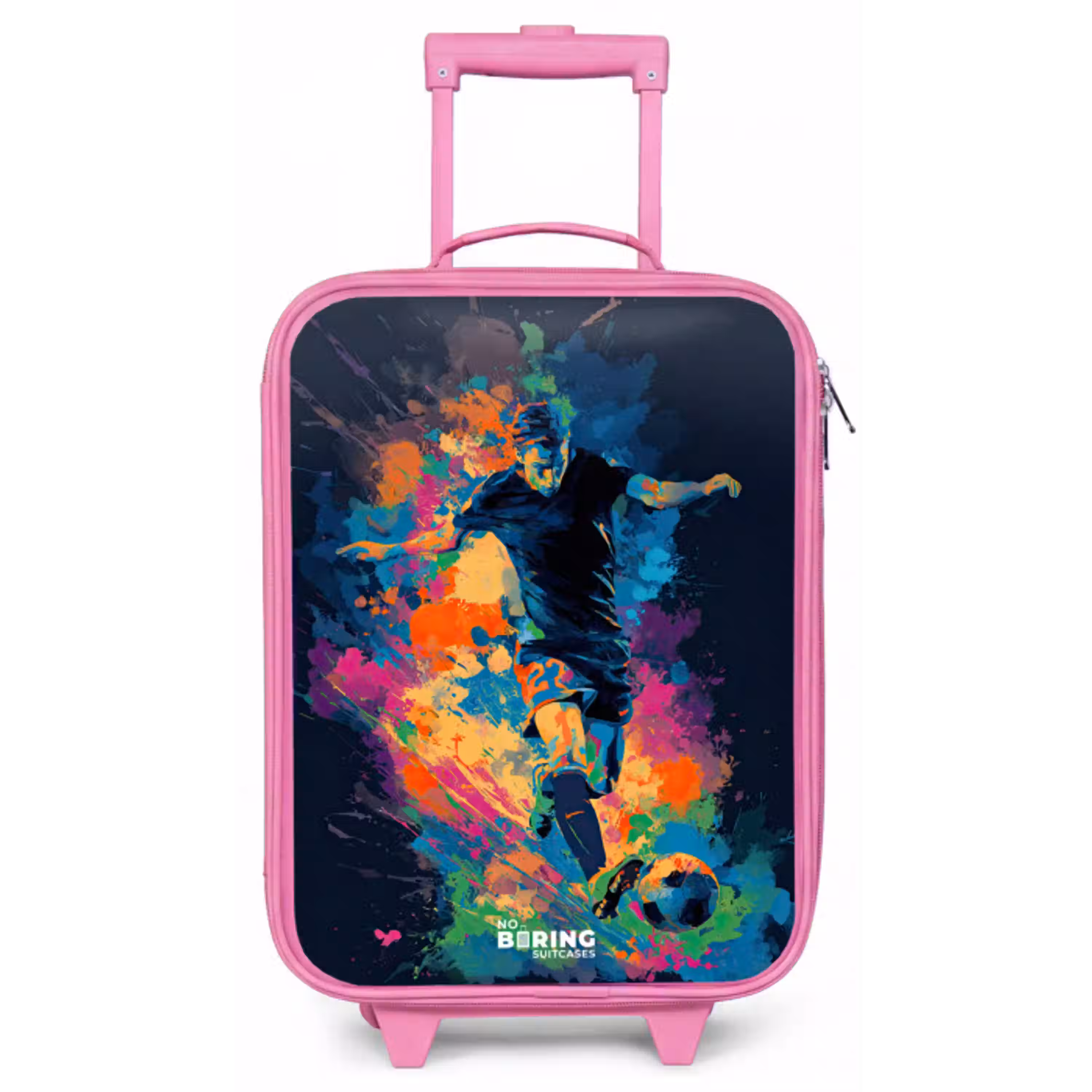 Neon - Voetballer - Kleurrijk Kinderkoffer - Roze klein -zz3dotto