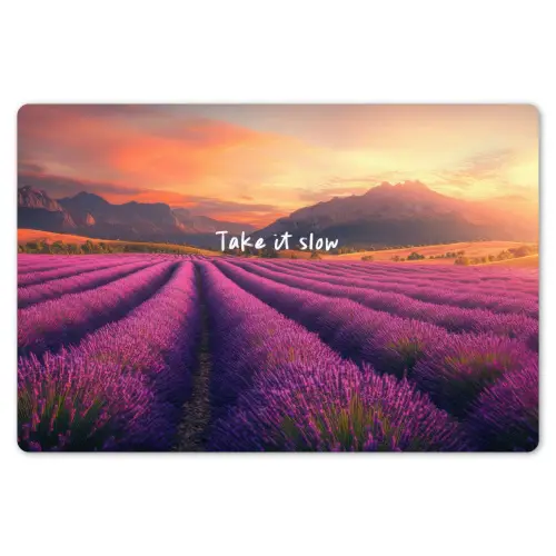 Lavendelveld - Quote - Zonsondergang Placemat vinyl groot -zzsfeer1_Kitchenyeah-website