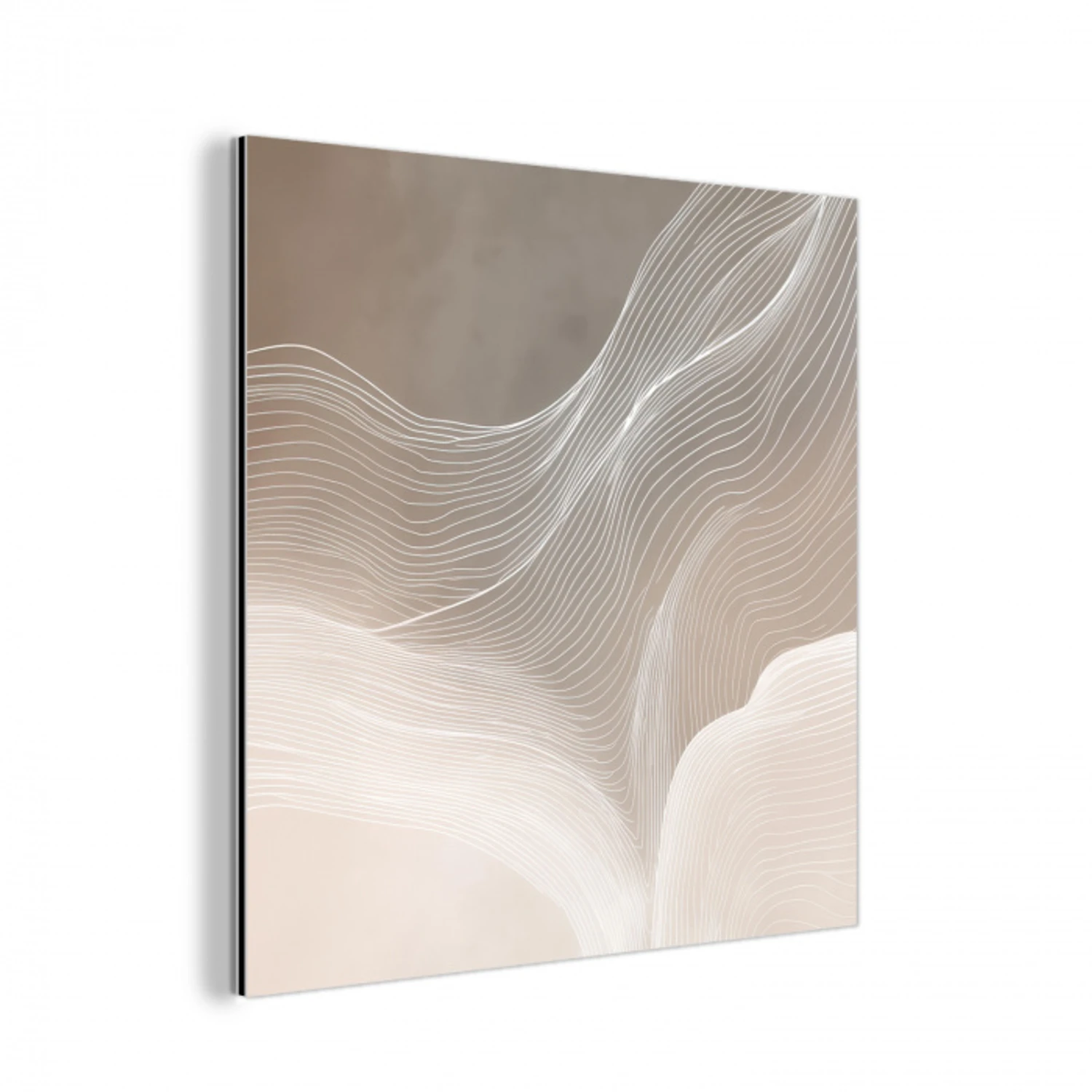 Golvende lijnen - Luchtstromen - Harmonieus aluminium wit klein -3d