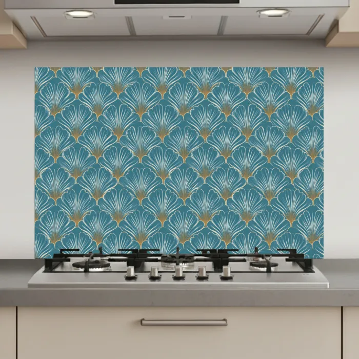 Symmetrisch - Patroon - Blauw keuken achterwand spatscherm klein 900 -3d_website