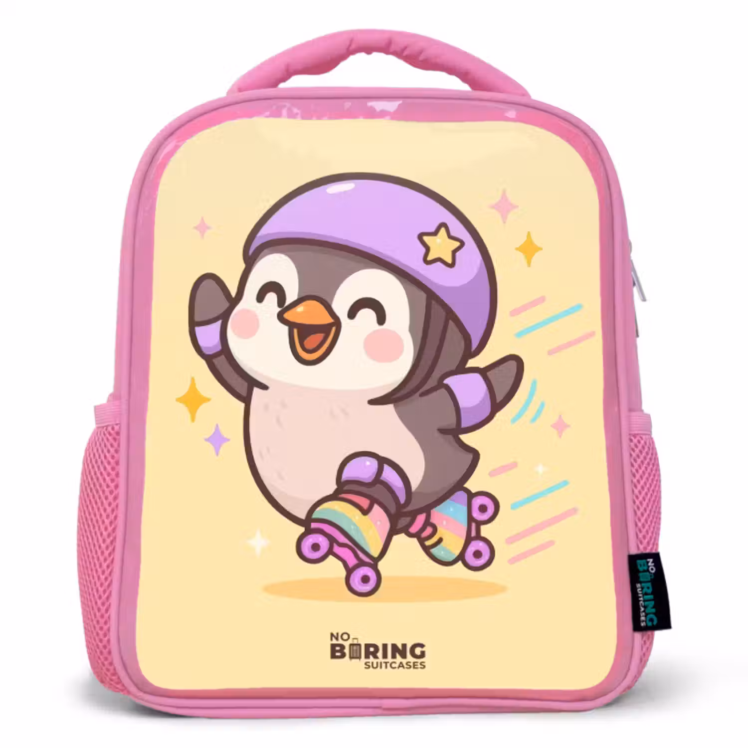 Rugzak kind - roze - Kawai - Pinguin - Rolschaatsen