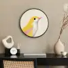 Vogel - Minimalistisch - Geel Fotolijst rond zonder passe partout klein -sfeer1
