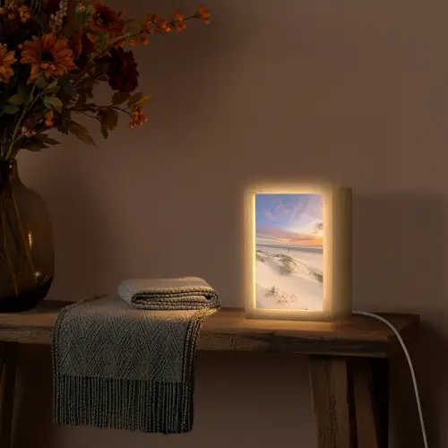 Duinen - Strand - Zonsondergang - Natuur - Zomer Light Box met kabel (Tafellamp) klein -sfeer4